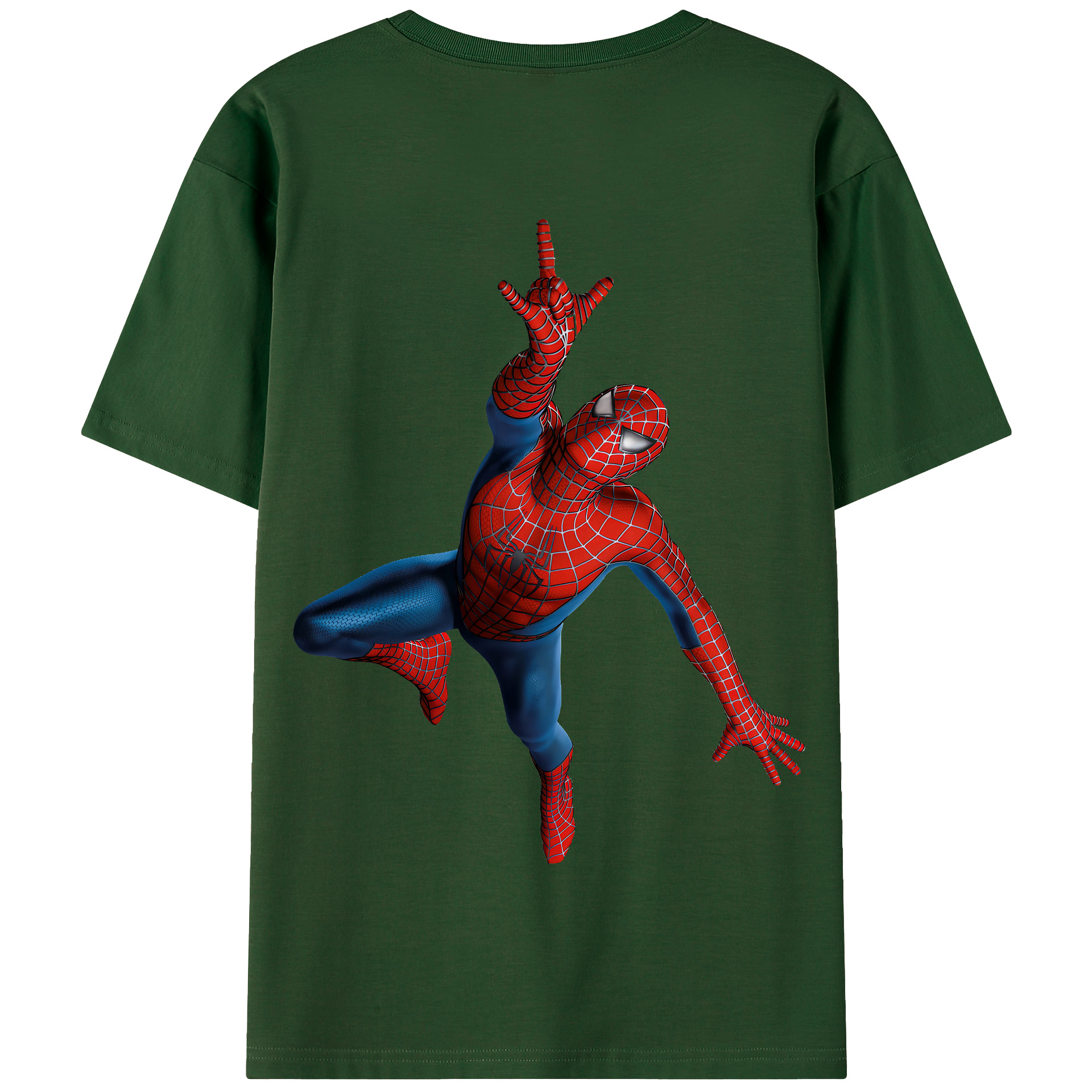 （画像用） Spider Man スパイダーマン 綿100％半袖Tシャツ（背面プリント）